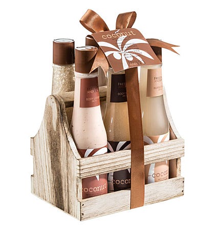 Tropical Milky Coconut Spa Gift Set Basket